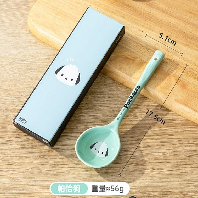 Sanrio Ceramic Soup Spoon Cute Cartoon Home Use Spoon-Pochacco 1 개