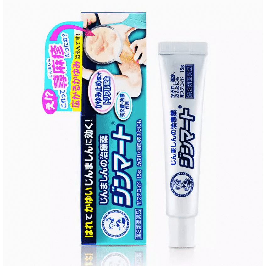 Rohto Mentholatum Anti-Itch Cream for Urticaria, Sweat Rash, Eczema, Pruritus, Dermatitis, 15g