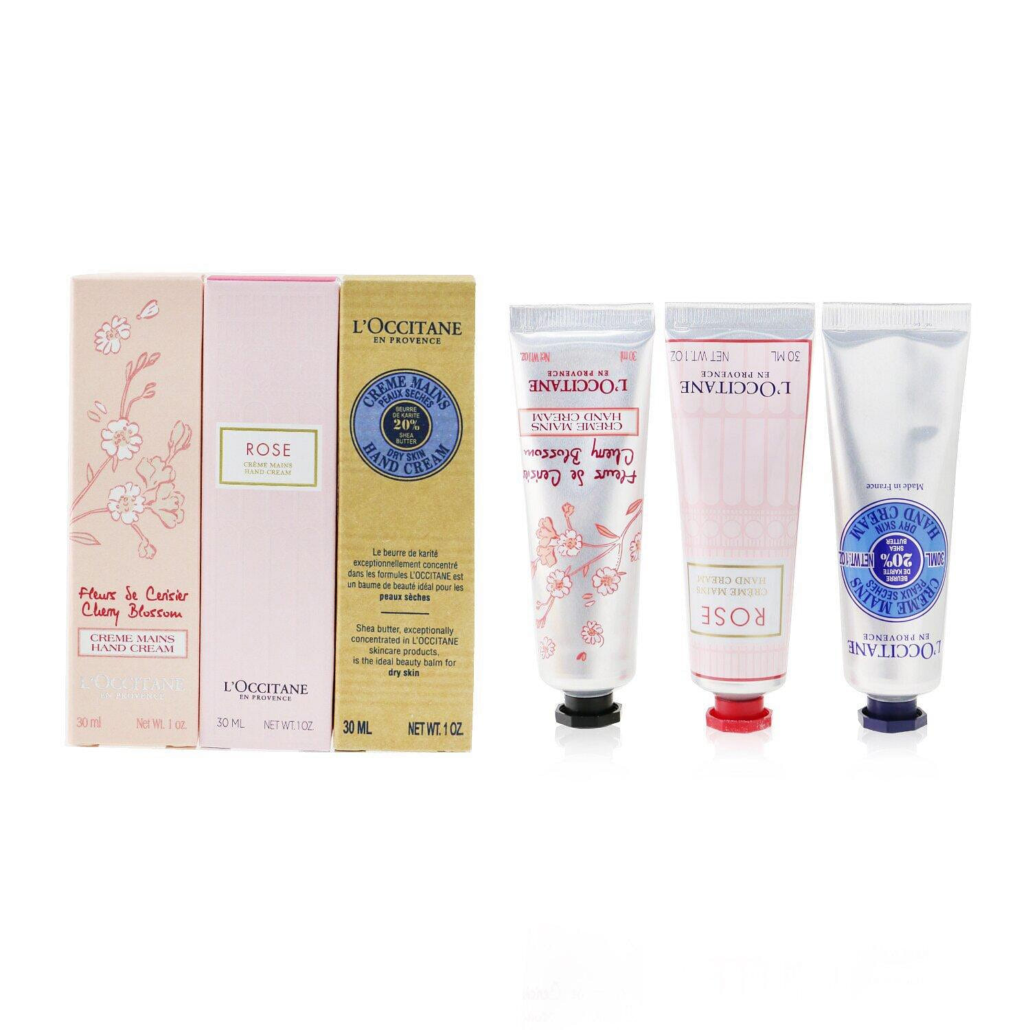L'Occitane Lovelier Hands Set: xRose Hand Cream ml+x Shea Butter Hand Cream ml+x Cherry Blossom Hand Cream ml 6x30ml/1oz 180 มิลลิลิตร