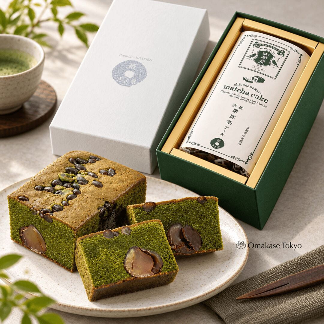 Kiyosen Kyozumi Shibori Matcha Cake with Chestnuts 250 그램