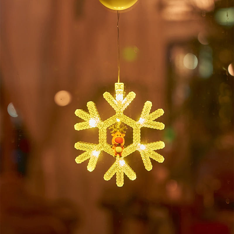 Snowflake-Wire Suction Cup Lights, deal for Scene Decoration (Pack 2) 2 อัน