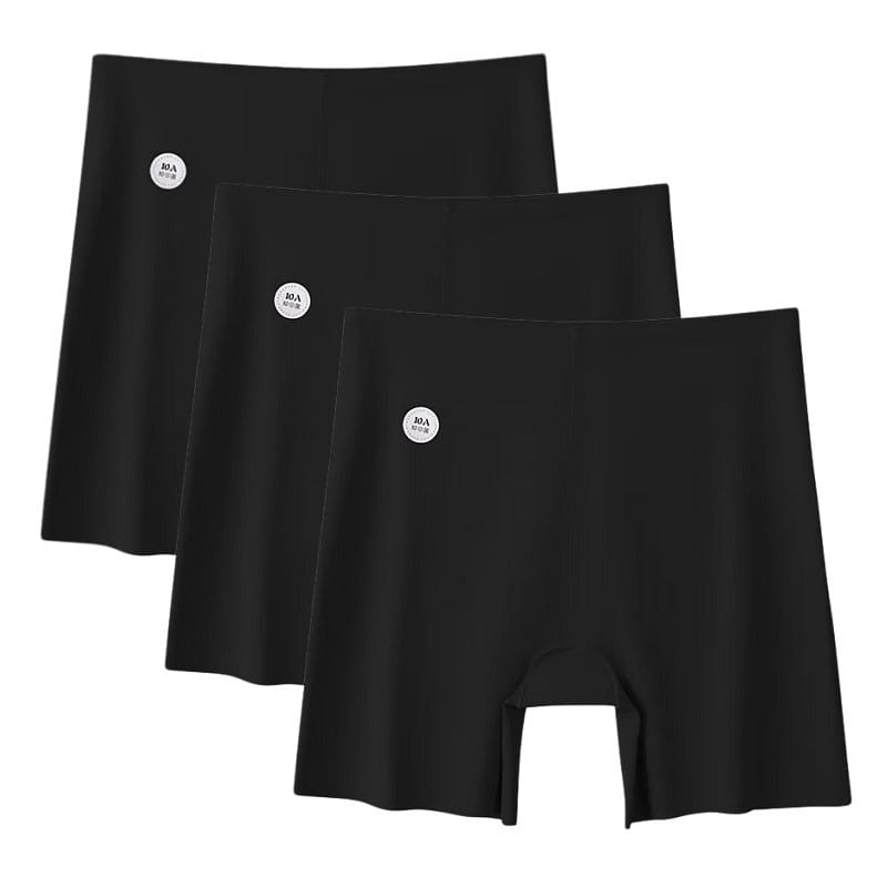 10A Cotton High Waisted Panties 3XL Black 3 Pairs 1 แพ็ค