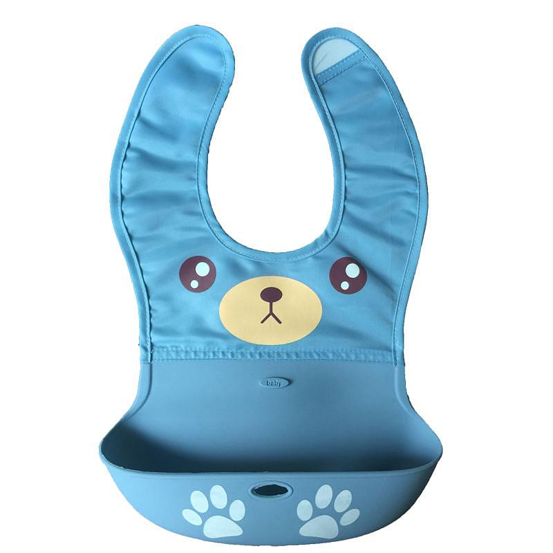 Nectar Baby Cloth and Silicone Bib-Blue Bear 1 개