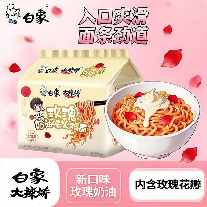 White Elephant Rose Cream Flavored Instant Noodles 570 g