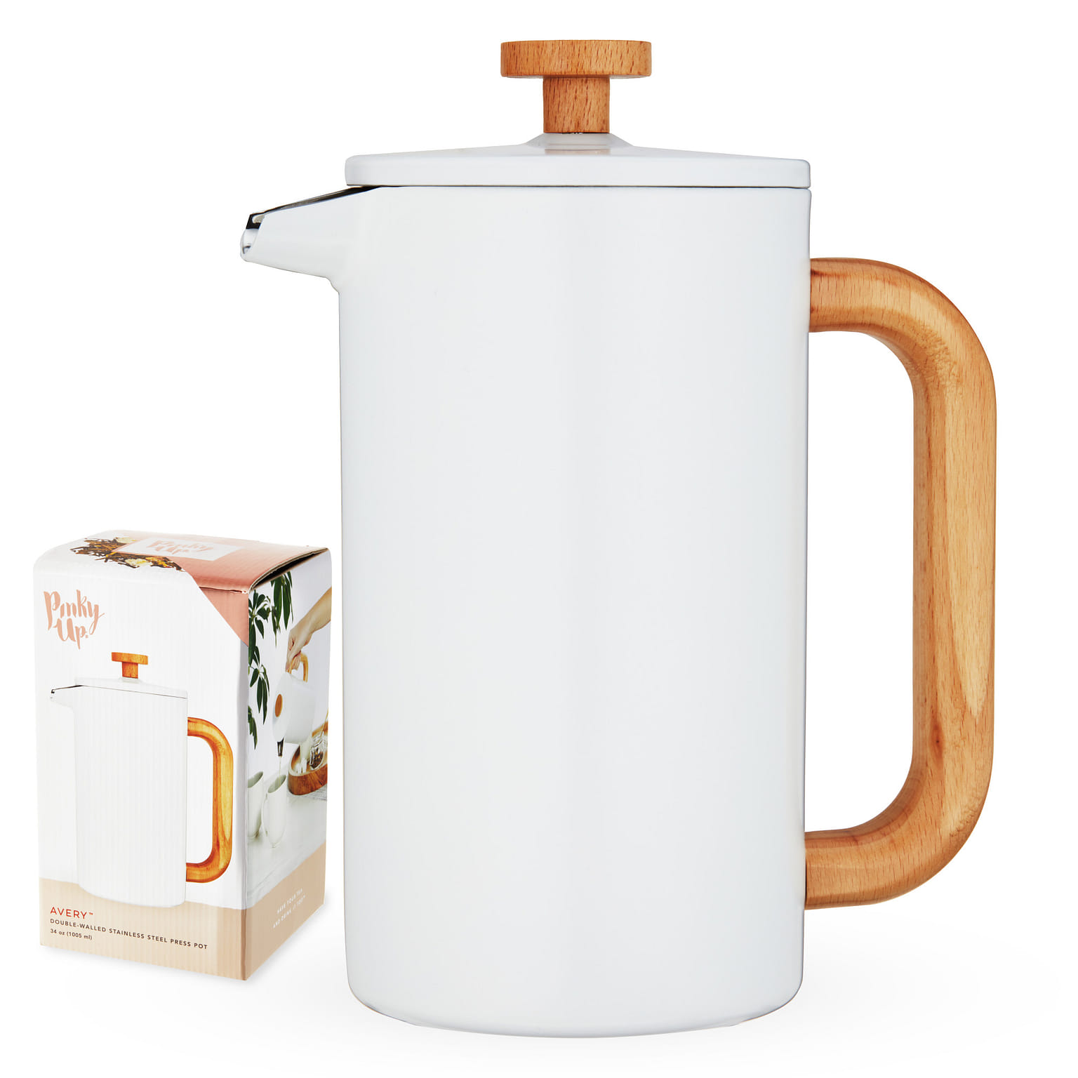 Avery Double Wall Stainless Steel Press Pot by Pinky Up 1 each