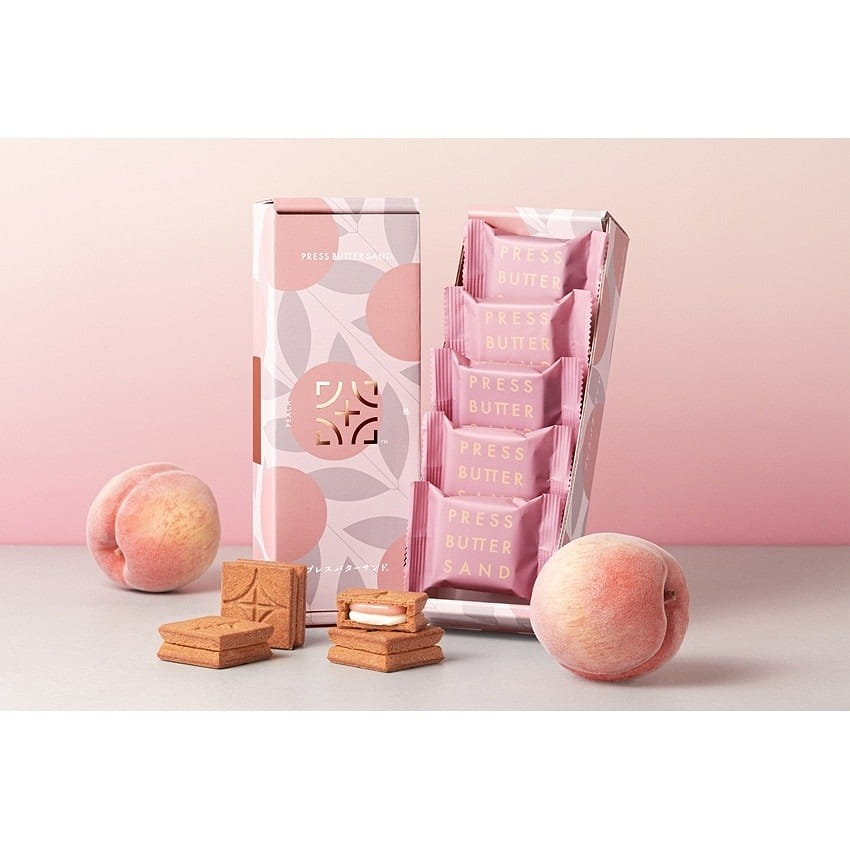 PRESS BUTTER SAND Peach Cookies 1 box
