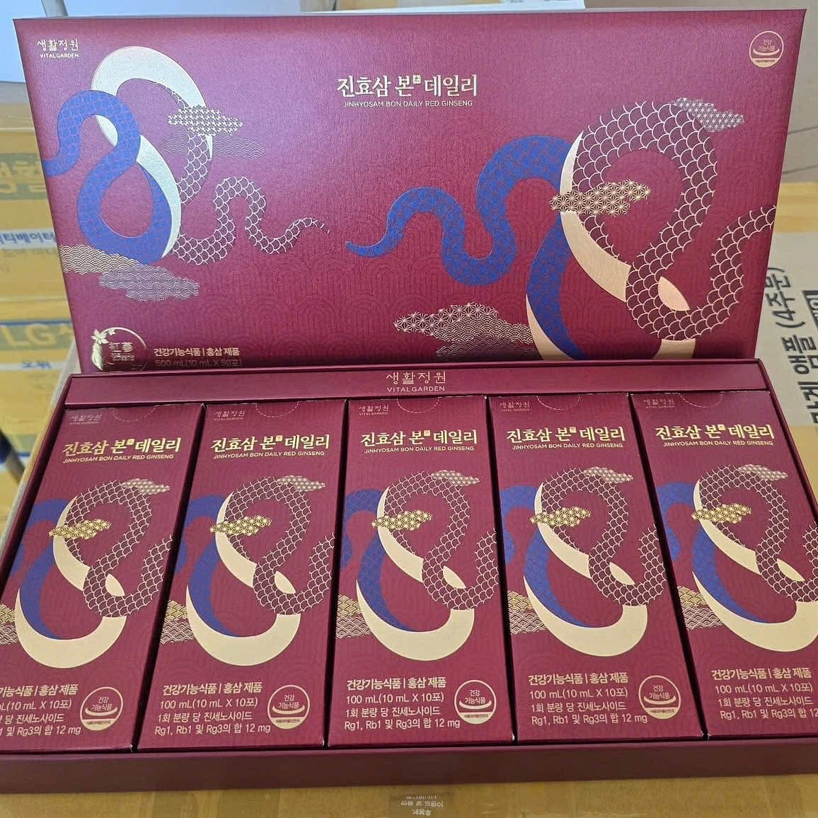 LG Life Garden Jin Hyo Sam Bon Daily 10ML X 50PCS 500 밀리리터