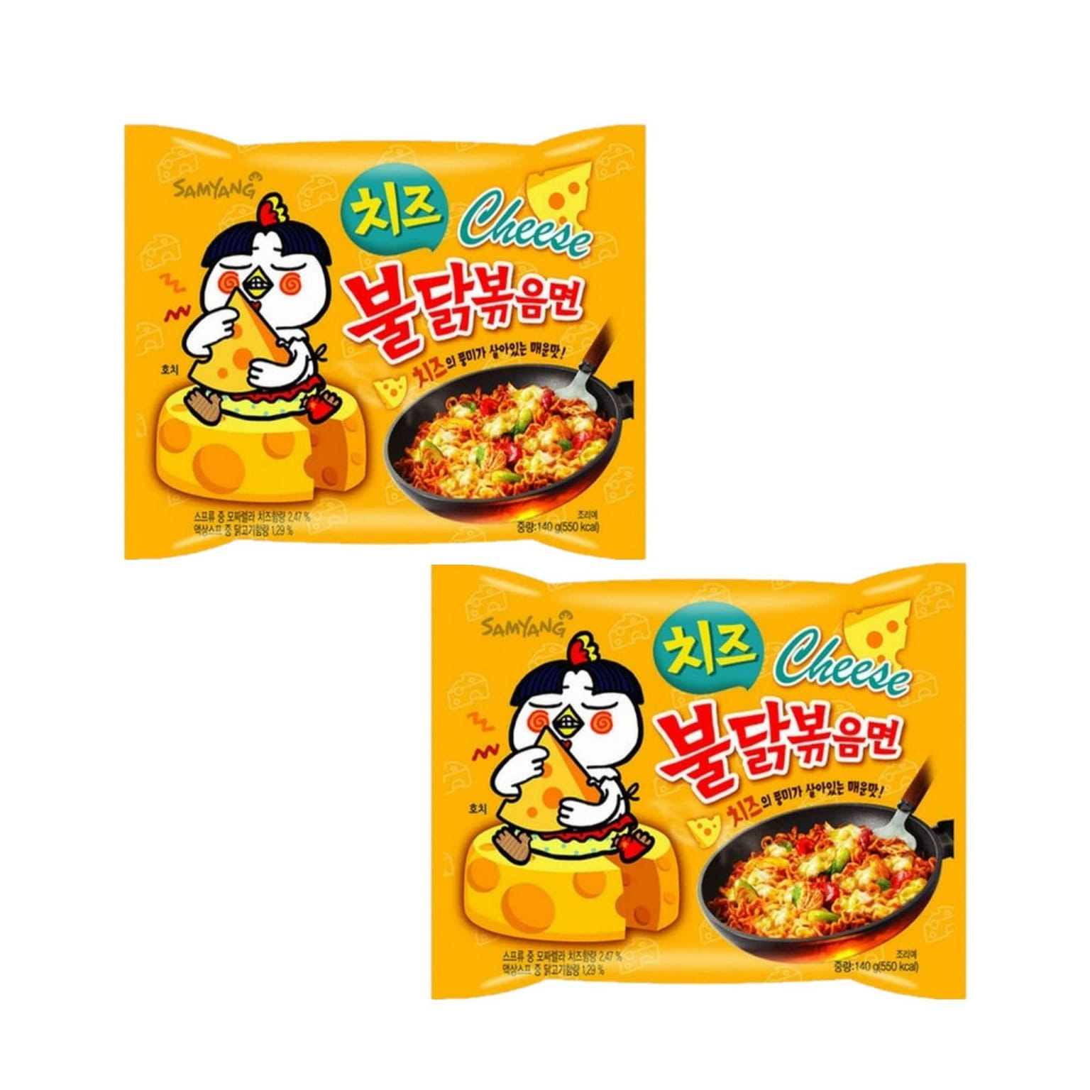 Samyang Buldak Jjajang Korean Spicy Hot Chicken Stir-Fried Noodles 4.94oz (Pack of 5) Buldak Cheese,Hot / 4.93 Ounce (Pack of 2) 1 each