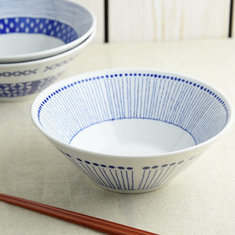 Blue Pattern Ramen Bowl 8" 1 each