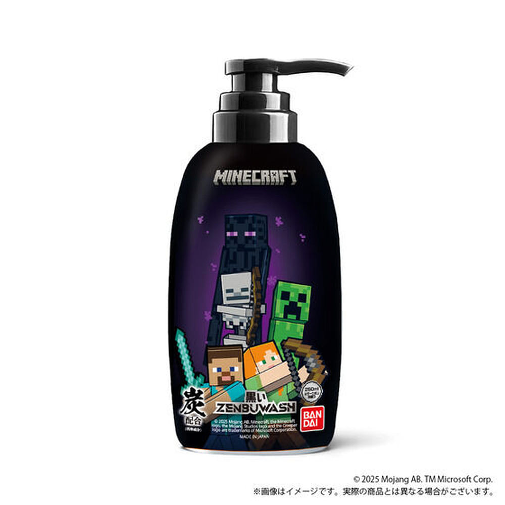 ZENBU WASH Bandai Minecraft Charcoal Wash 250ml 1 count