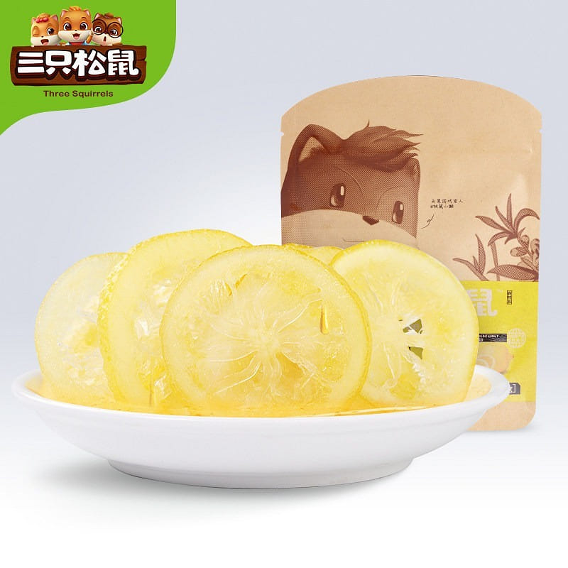 Three squirrel lemon dried casual snack specialty preserves dried fruit ready to 66 그램