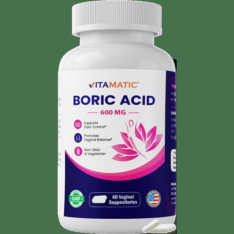 Boric Acid 600mg - 60 Vaginal Suppository 1 each