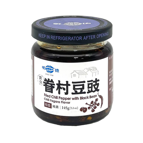 weee_canned_MINGTEH Fried Chili Pepper with Black Bean Chili Fagara Flavor (Slightly spicy) 145 g