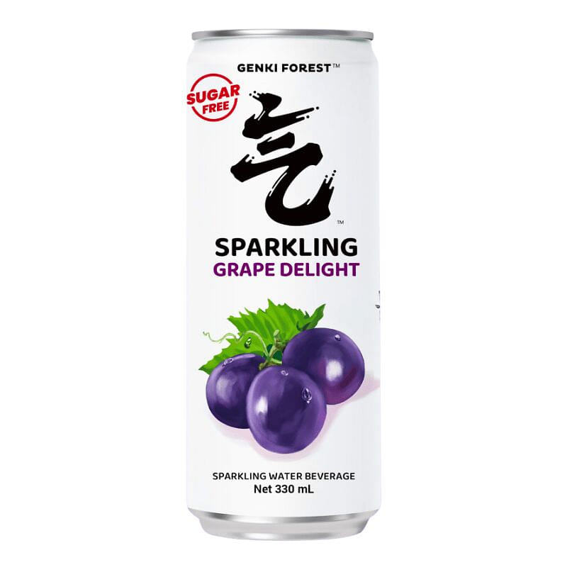 Genki Forest Sparkling Water, Grape Delight Flavor 1 캔