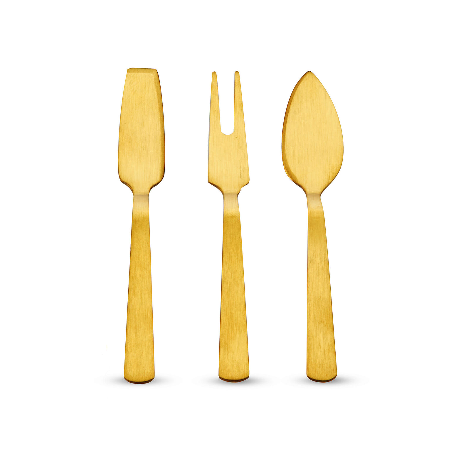 Twine Cheese Knives, Set of 3 Cheese Knives, Stainless Steel with Gold Finish, Cheese Tools 3 อัน