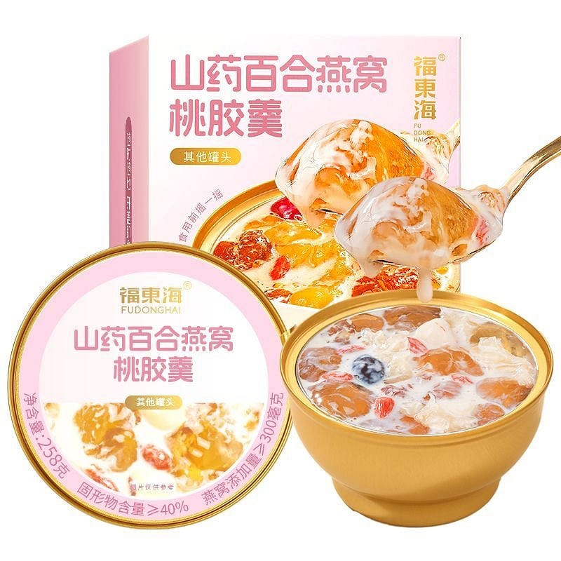 福東海山藥百合燕窩銀耳桃膠羹即食早餐粥下午茶甜品 774 克