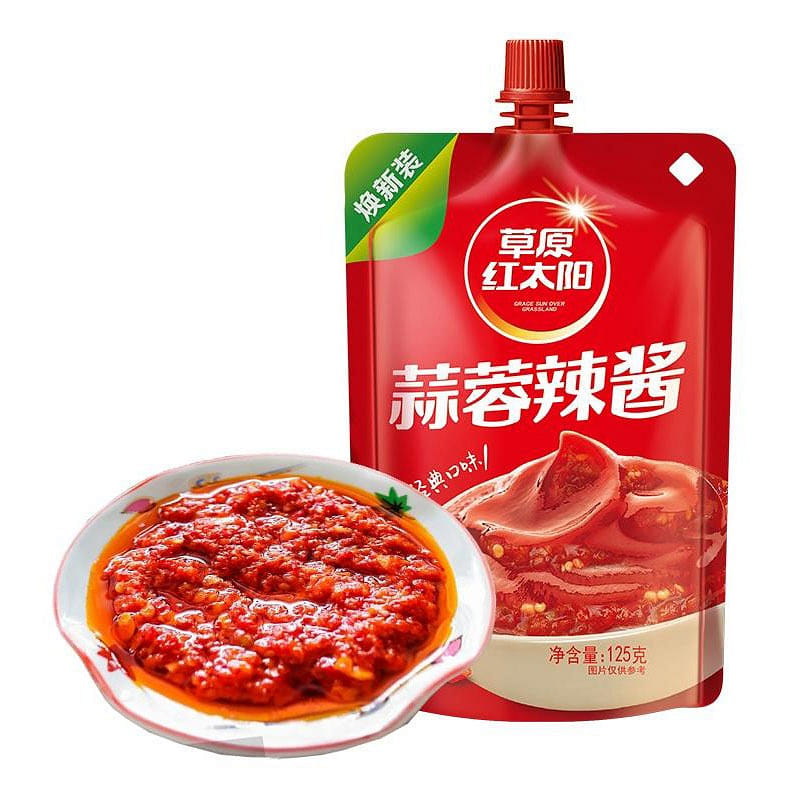 [2 bags] grassland red sun garlic hot sauce Zibo barbecue hot sauce 250 그램