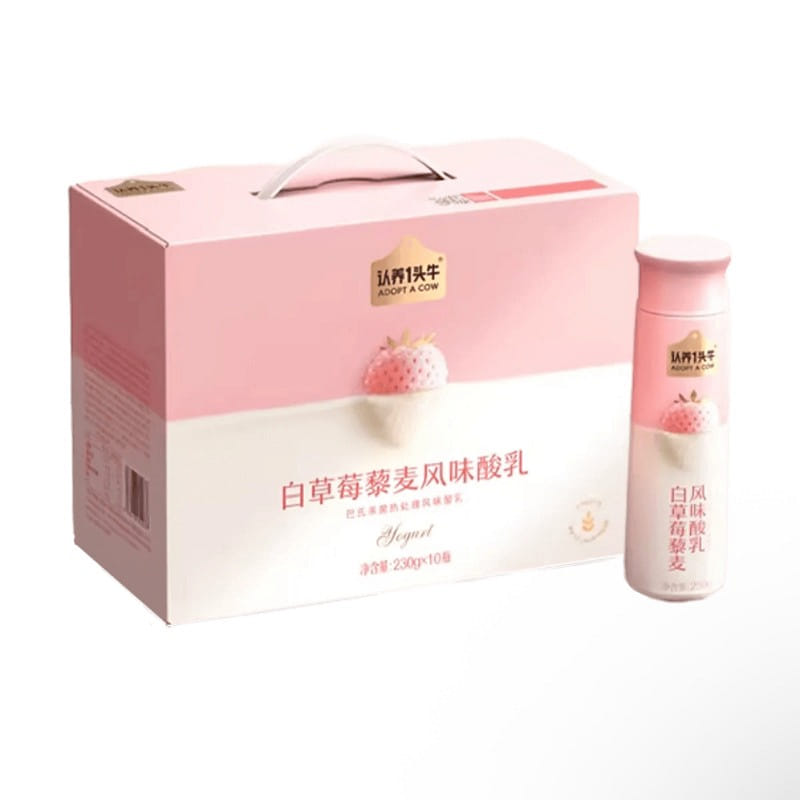 认养一头牛 白草莓藜麦风味酸乳 酸奶 10瓶 2300 克