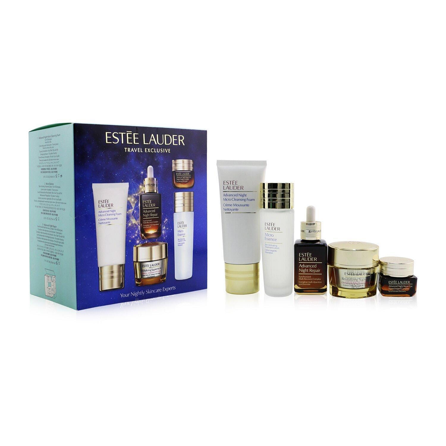 Estee Lauder Your Nightly Skincare Experts: ANR ml+ Revitalizing Supreme+ Soft Cream ml+ Eye Supercharged ml+ Micro Cleans... PLWM 5pcs 5 ส่วน