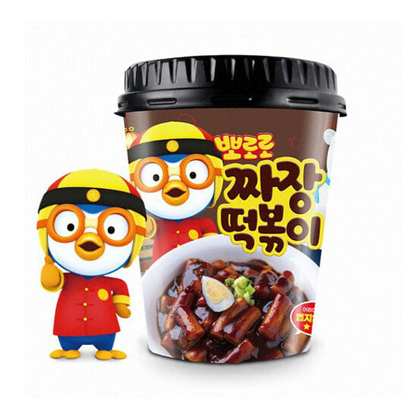 Pororo Tteokbokki Instant Microwaveable kids jajang Flavor, 뽀로로 떡볶이 짜장맛, 짜장떡볶이 110 g