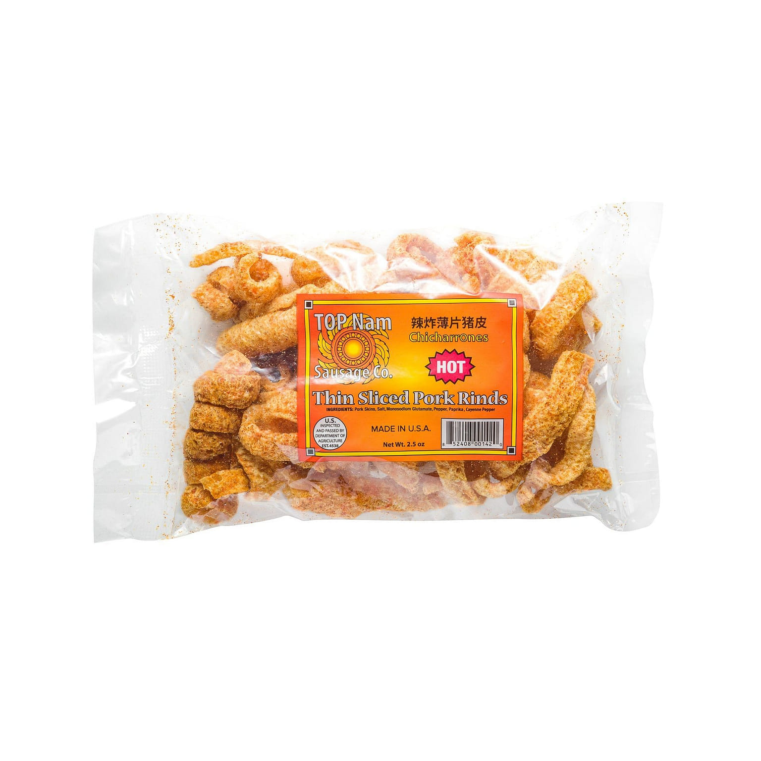 TOP Nam Thin Sliced Pork Rinds (Hot) 1 개