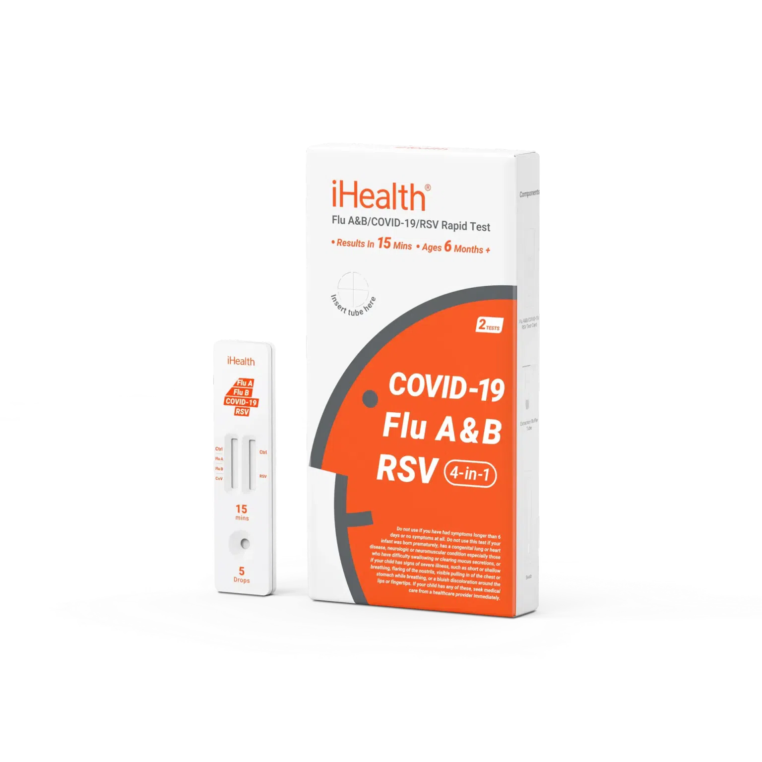 Flu A/Flu B/COVID-19/RSV 4-in-1 Rapid Test 2 tests 2 pack