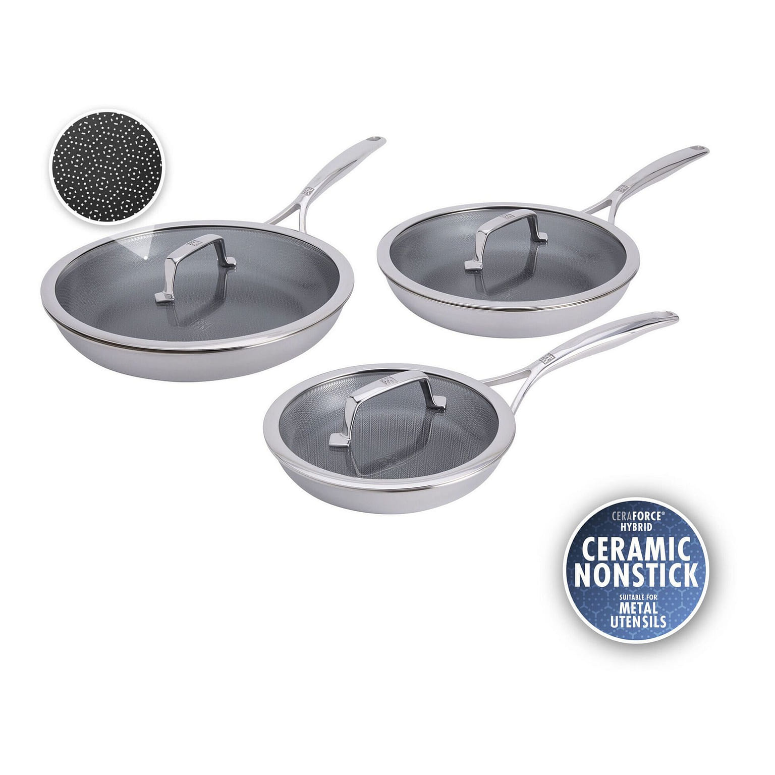ZWILLING Peak 6pc Stainless Steel Nonstick Pan Set 1 each