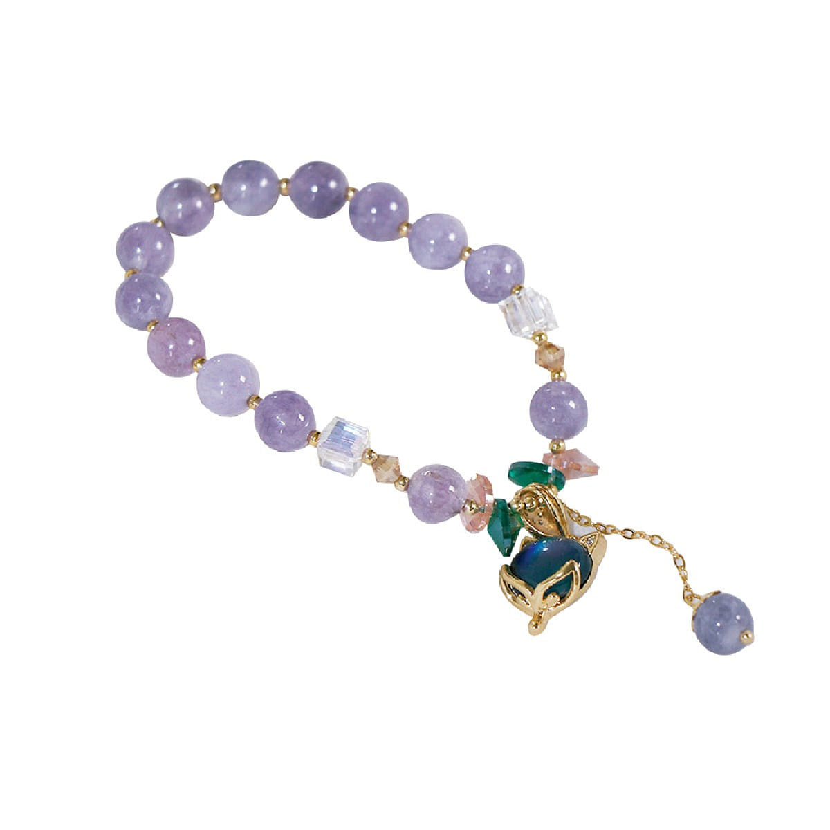 MAZUBUYBUY Zhenlan Fox Purple Jade Bracelet 1pcs 66 그램