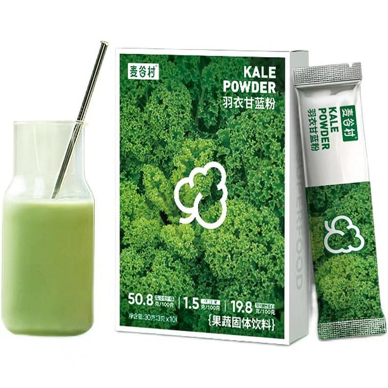 麦谷村 羽衣甘蓝粉膳食纤维健身低脂肪蔬菜粉代餐粉 30g/盒 30 克