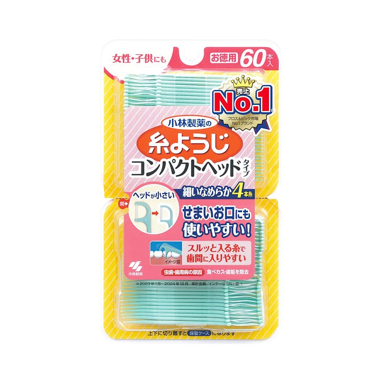 Kobayashi Super-Fine Tip Dental Floss Picks 60pcs 1 each