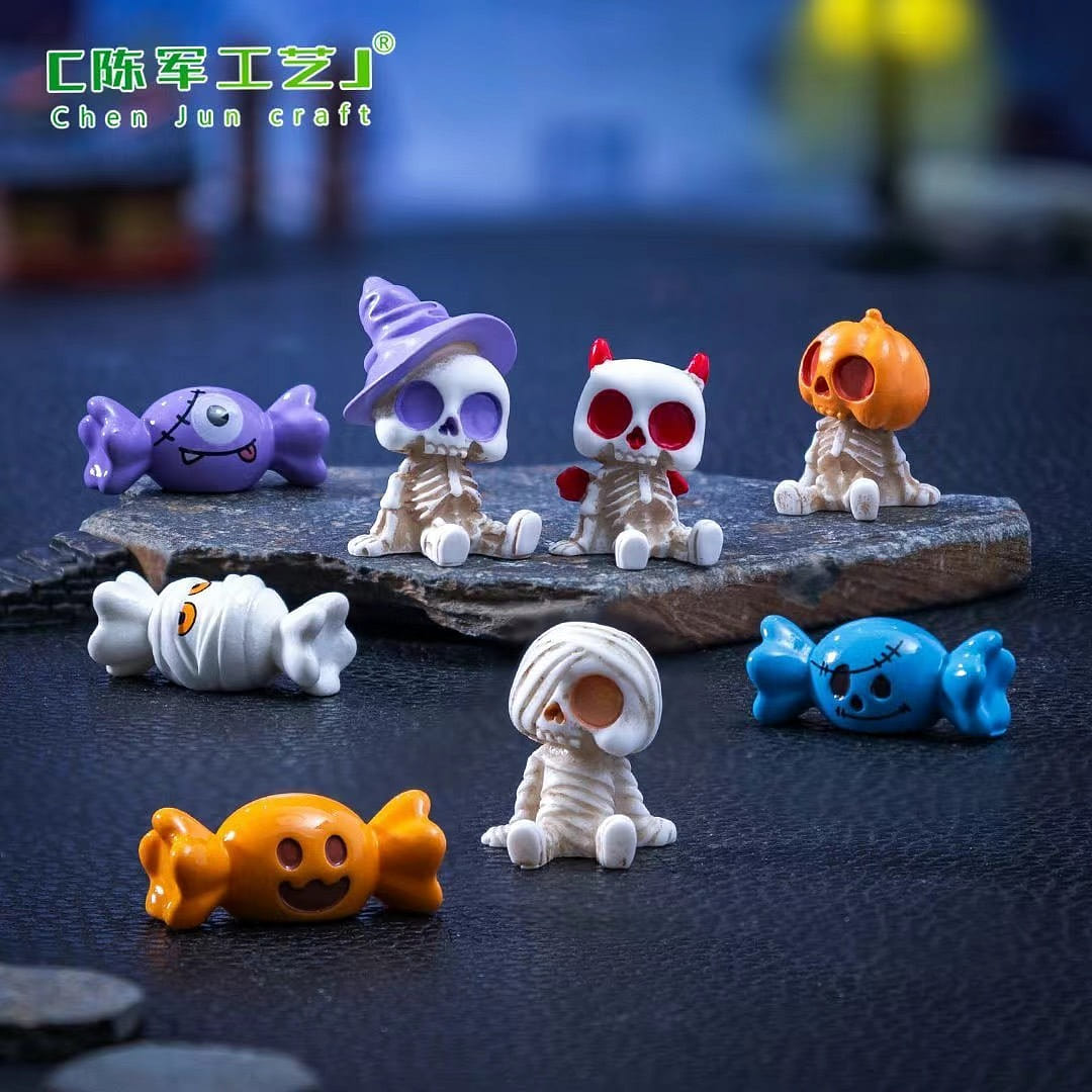 Halloween candy pumpkin figurine cute DIY decorati 8 count