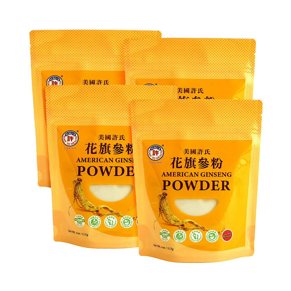 Hsu's Ginseng American Ginseng Powder 4oz x 4 4 カウント