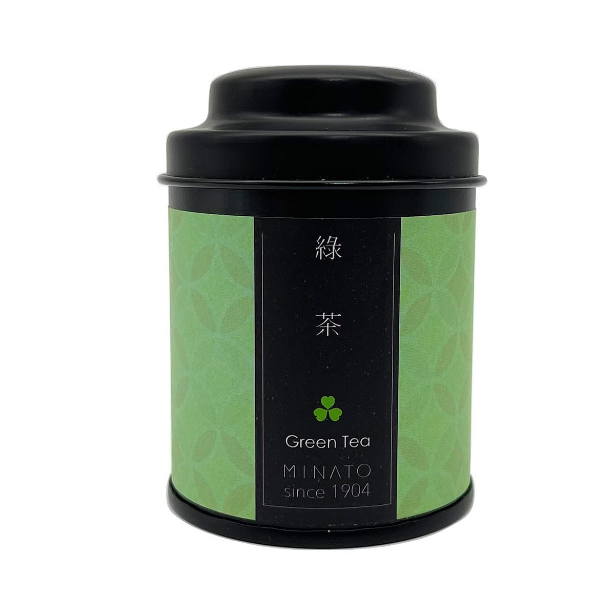 MINATO Green Tea (mini round black tin) 25 그램