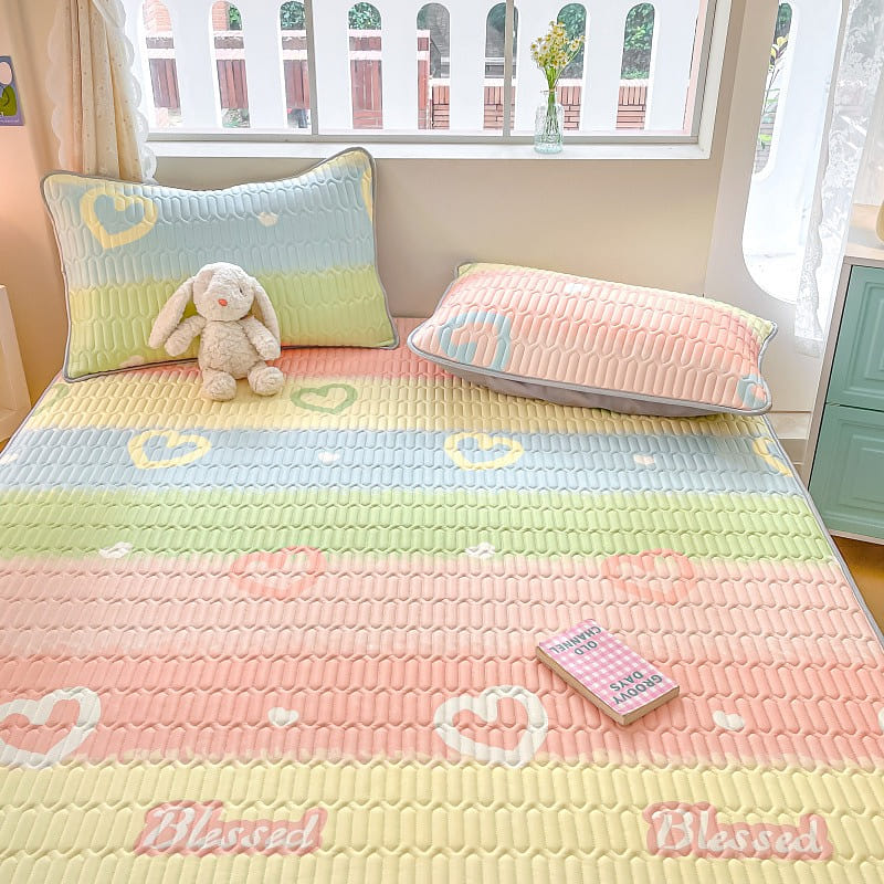 Cool Latex Mat 3pcs Set ( Including 2 Pillowcases) Queen Size 200x220cm Island 1 개