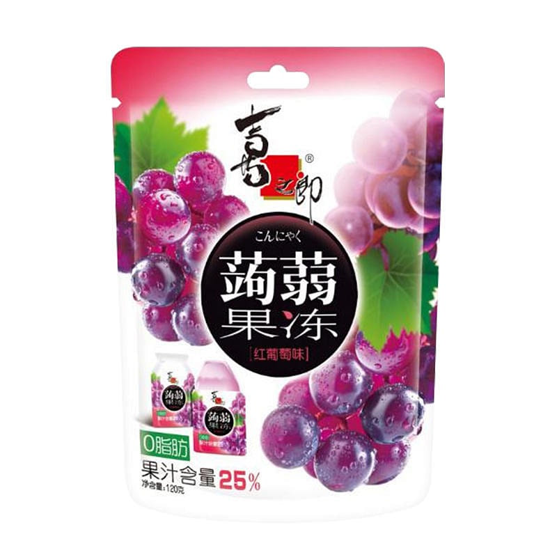 【2袋=12小包】喜之郎 蒟蒻果凍 紅葡萄味 240 克