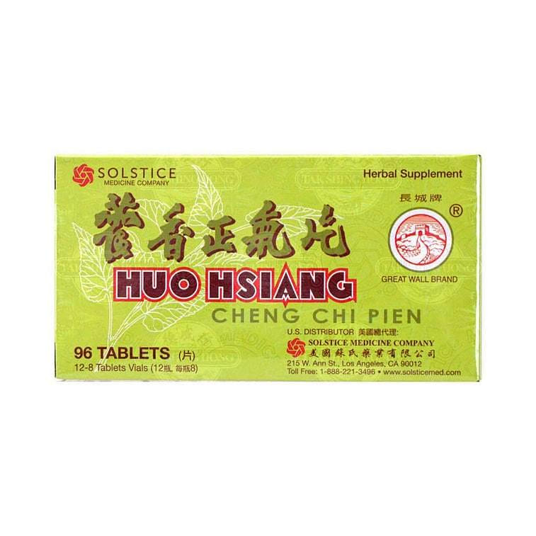 GREAT WALL Huo Xiang Zheng Qi Pian Herbal Supplement 96 Tablets 1 ขวด