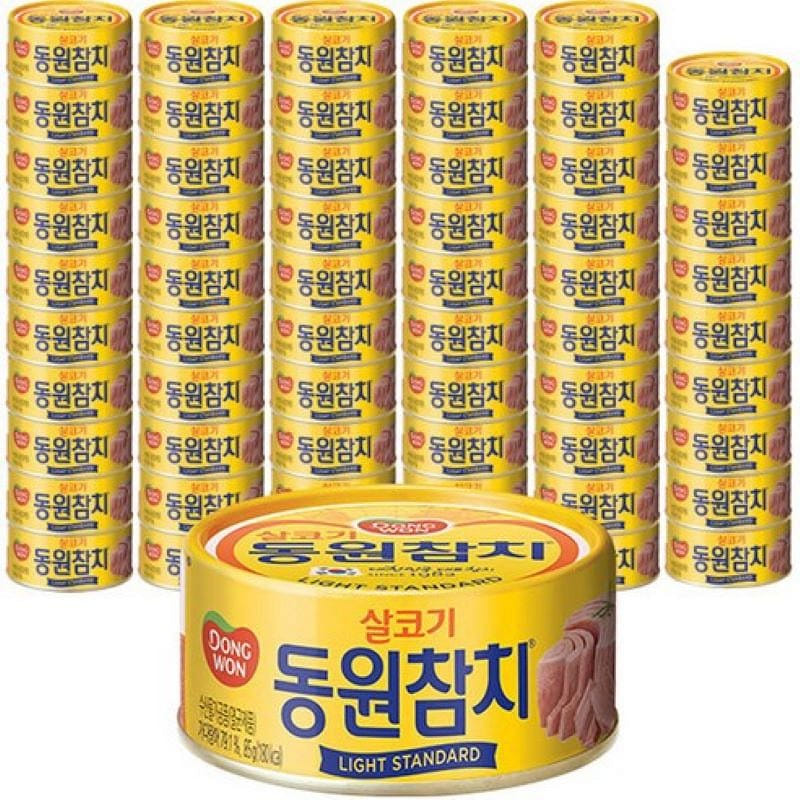 동원 살코기 라이트스탠다드 참치통조림, (85g, 60개) 1 케이스