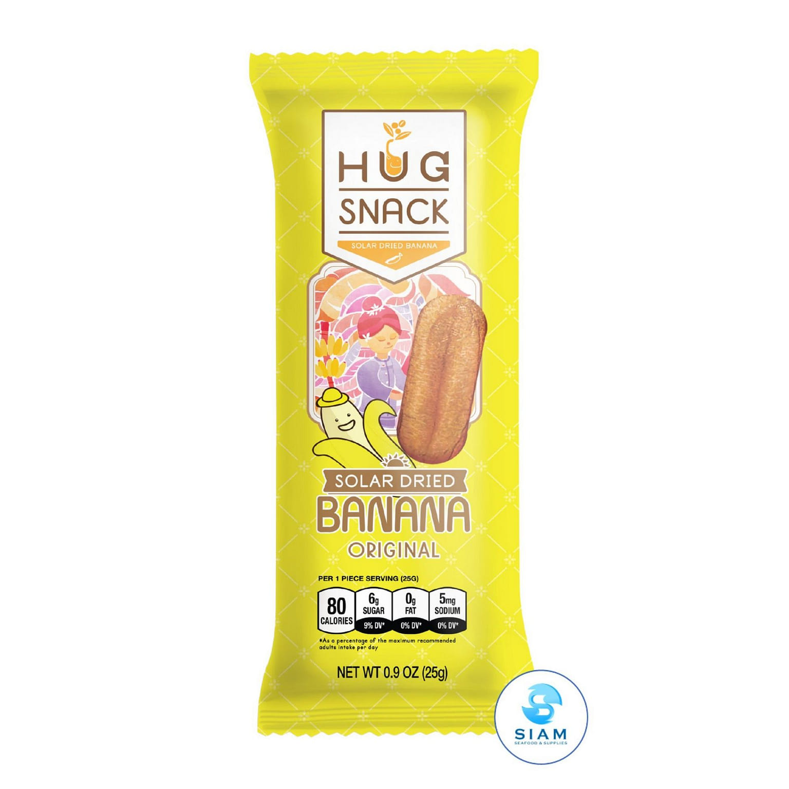 Hug Snack Solar Dried Banana Original 0.9 온스
