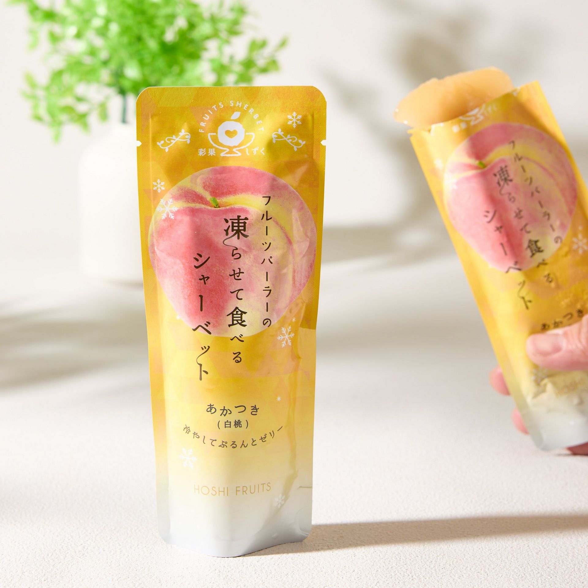 Hoshi Fruits Frozen Sorbet Jelly - White Peach 85 g