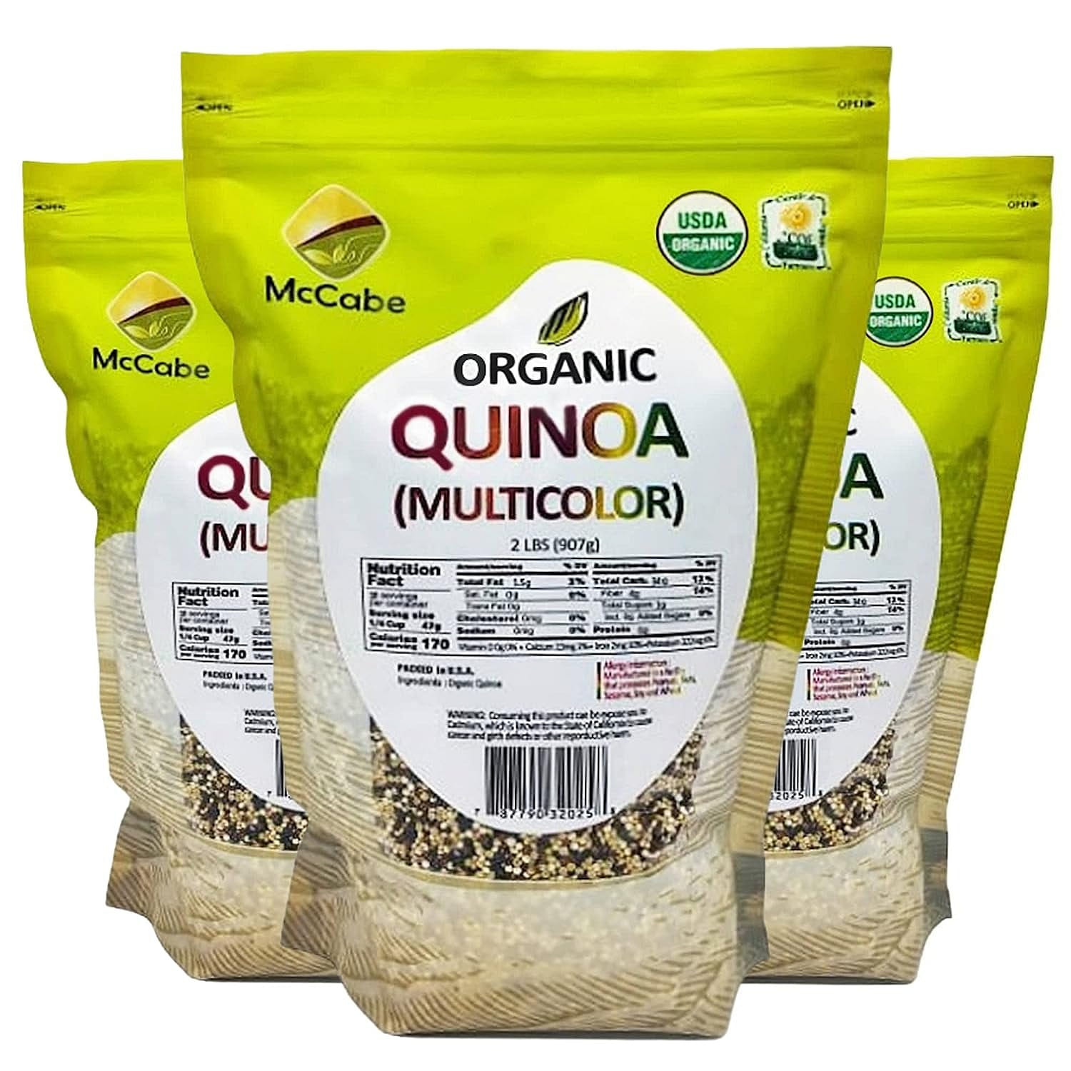 McCabe Organic Multicolor Quinoa, 2 lbs (3 Packs) 2 파운드