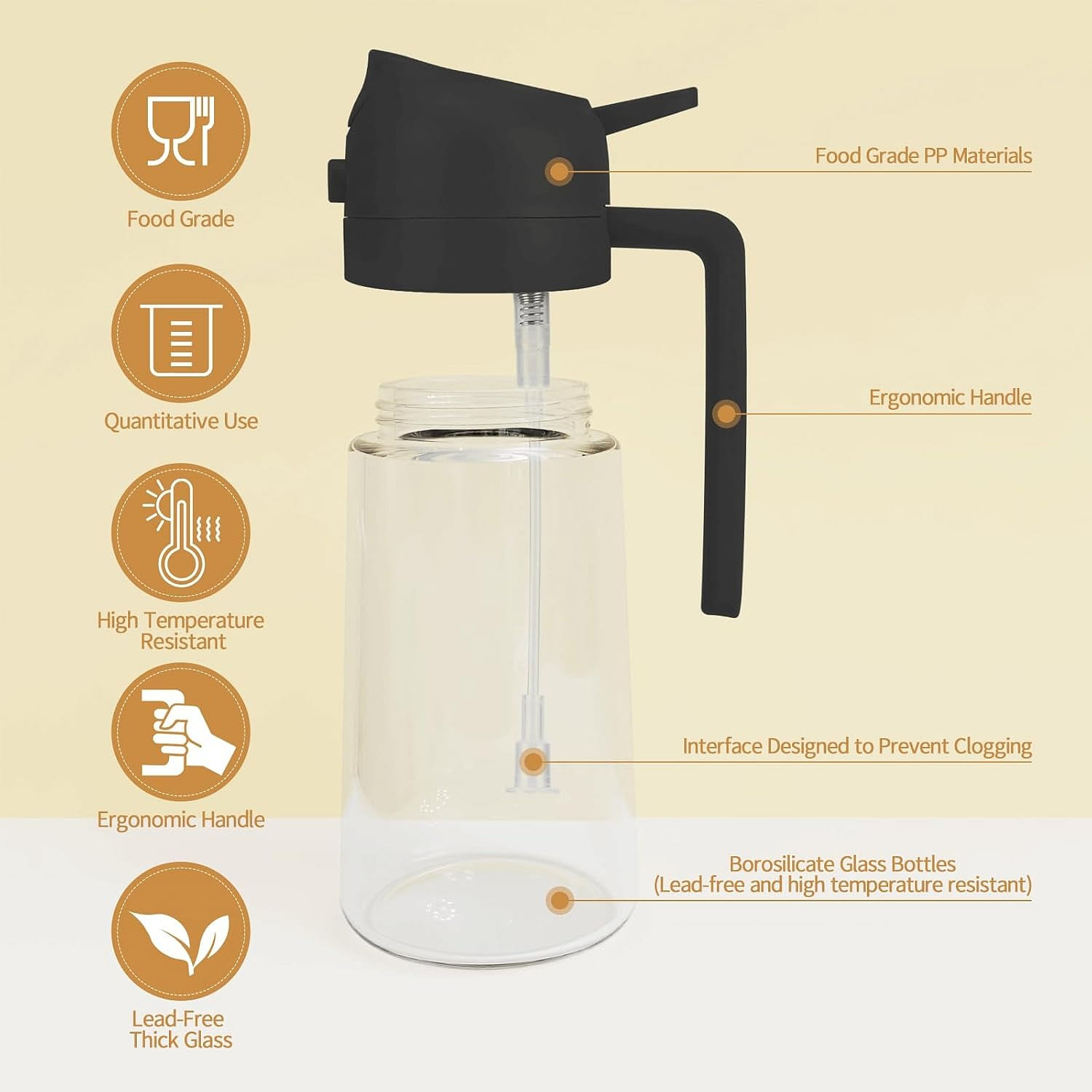 Oil Sprayer for Cooking 2 in 1 Olive Oil Dispenser 470 밀리리터