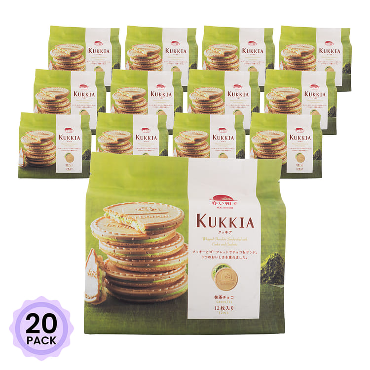 赤い帽子 クッキア 抹茶チョコ 12枚入り 93.6 グラム*20 パック - Weee!