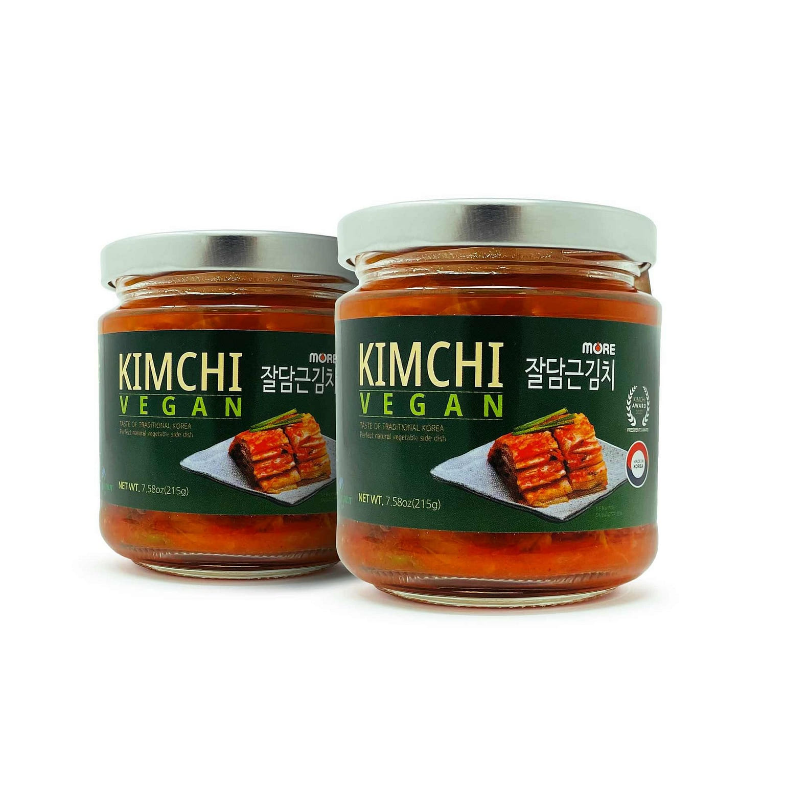 MORE Vegan Kimchi 7.58oz(215g)x2PC 16 온스