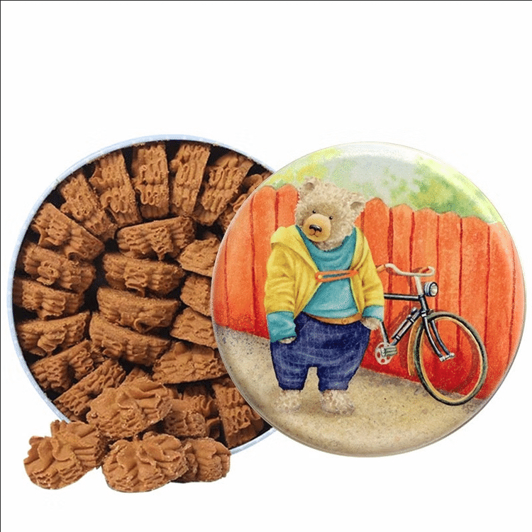 빅사이즈 룩] 홍콩 제니 똑똑한 곰돌이 4미 크림쿠키 선물 박스. - 전