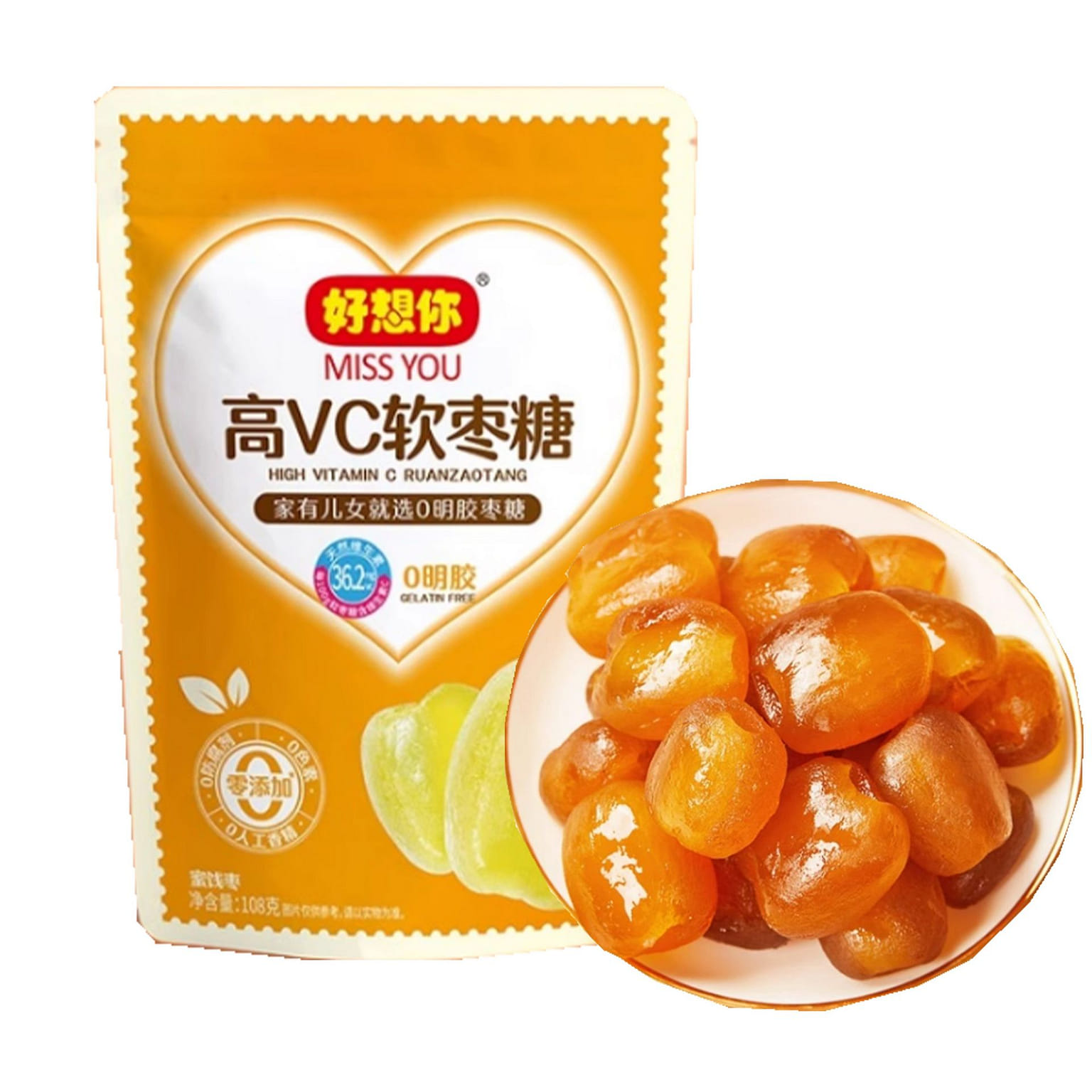 好想你 软枣VC 健康零食 红枣去皮去核 果脯 108 克