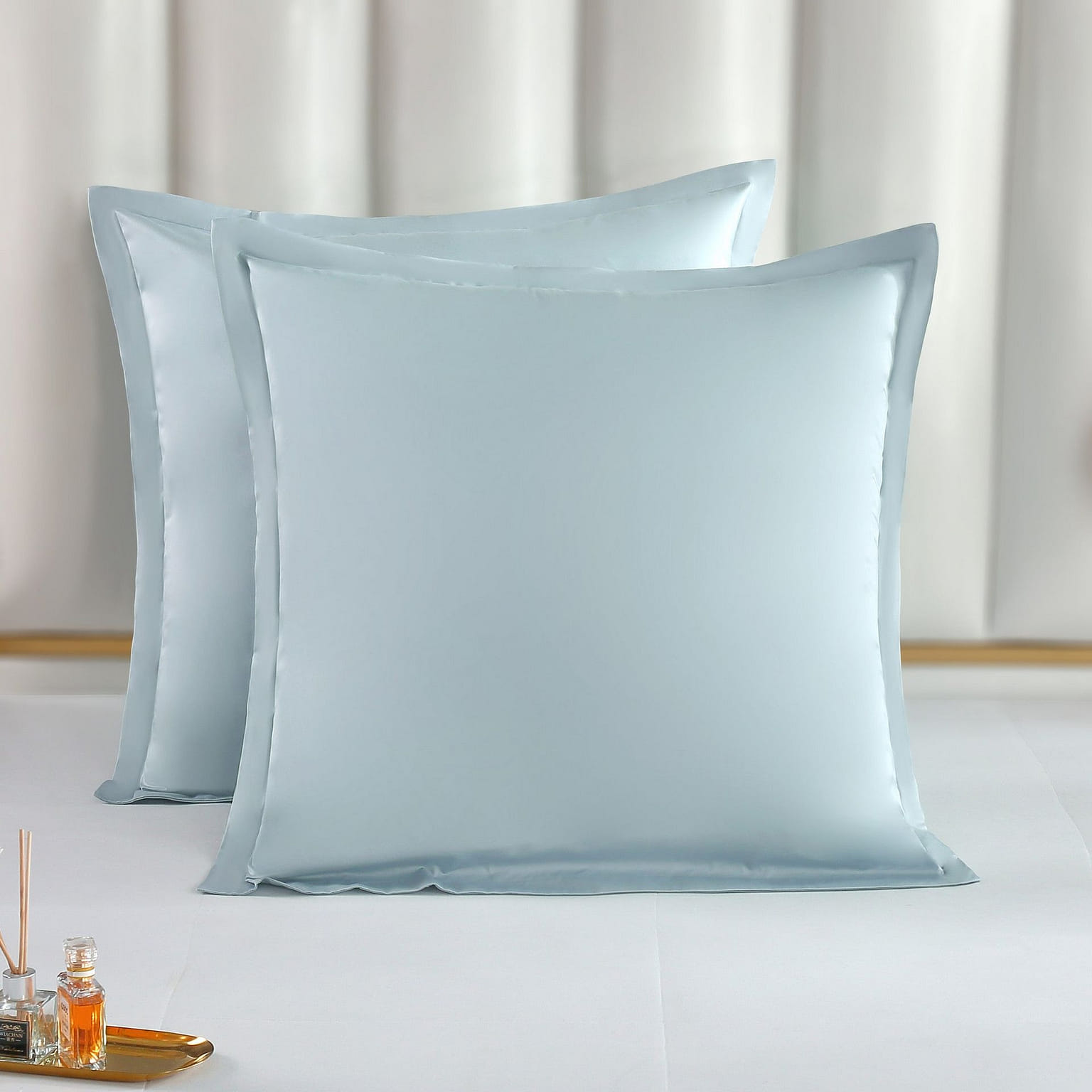Long-staple Cotton Euro Sham Set of 2, Misty Blue 26" x 26" 1 ส่วน