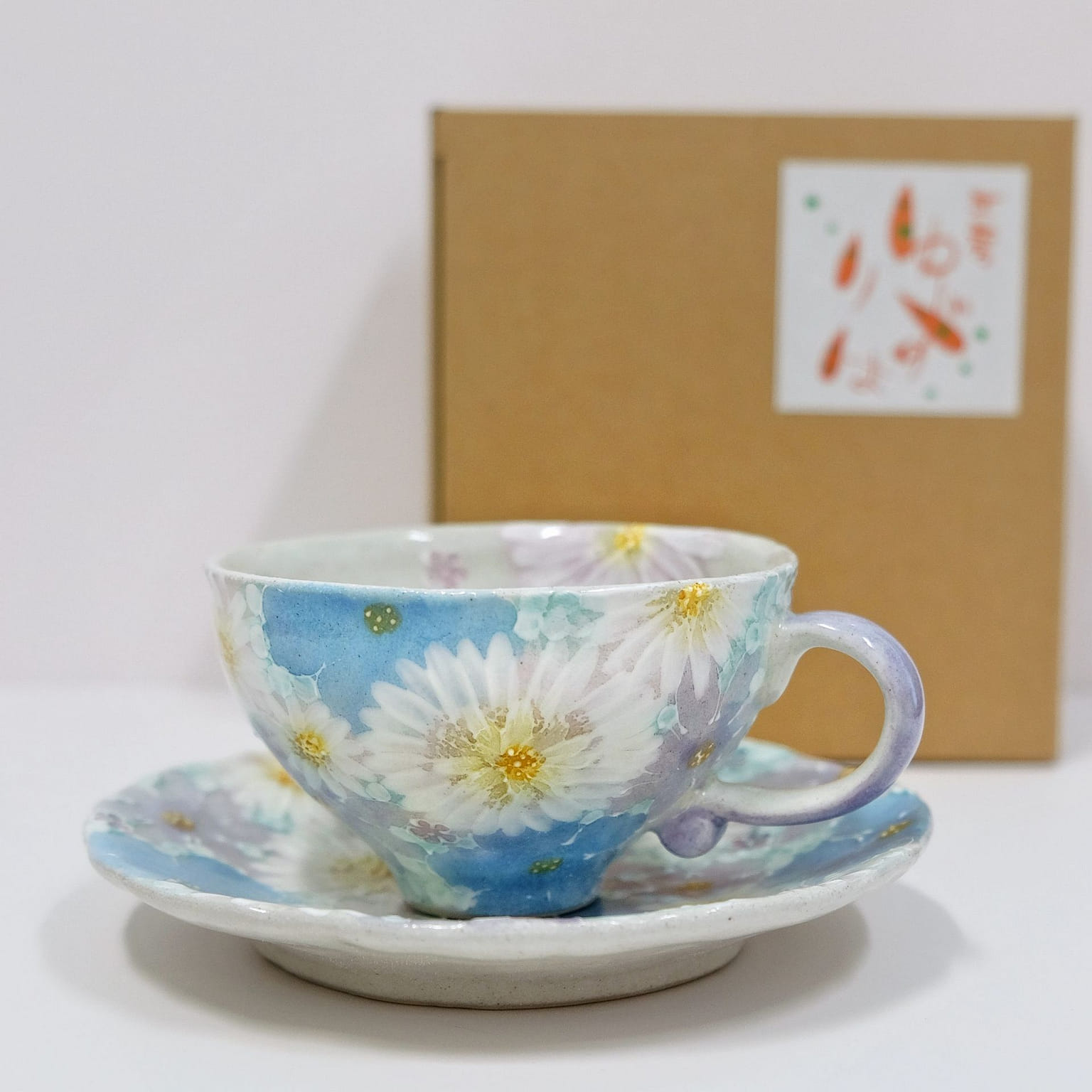 Yuzuriha Coffee cup set Flower Youzen (Gift box) 1 each