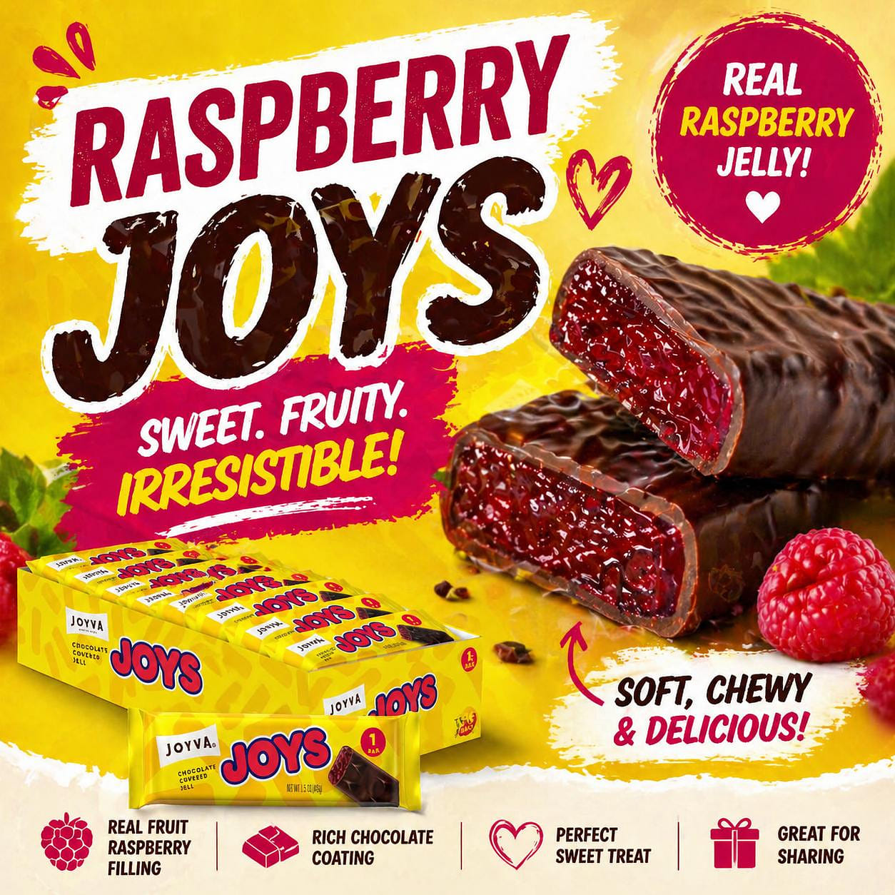 Joyva Raspberry Joys 36ct Box 1 each