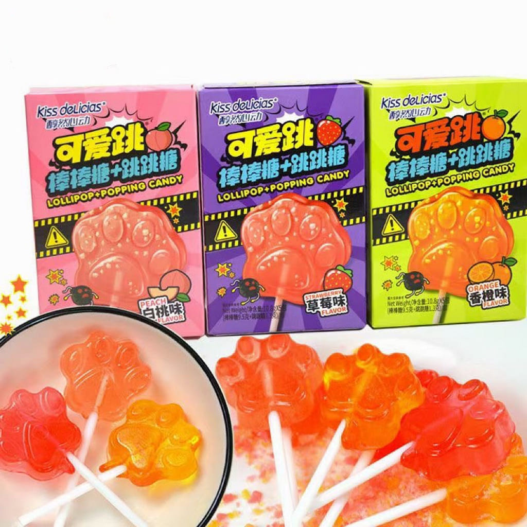 Kiss deLicias Pop Rocks candy white peach flavor 54 g
