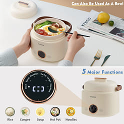 Small Rice Cooker,  Mini Portable Rice Cooker with Handle Non-Stick Ramen Cooker 1 each